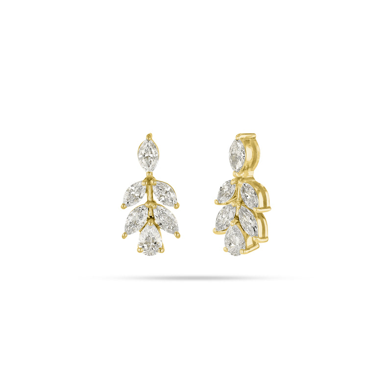 Drop Pear and Marquise Diamond Earrings