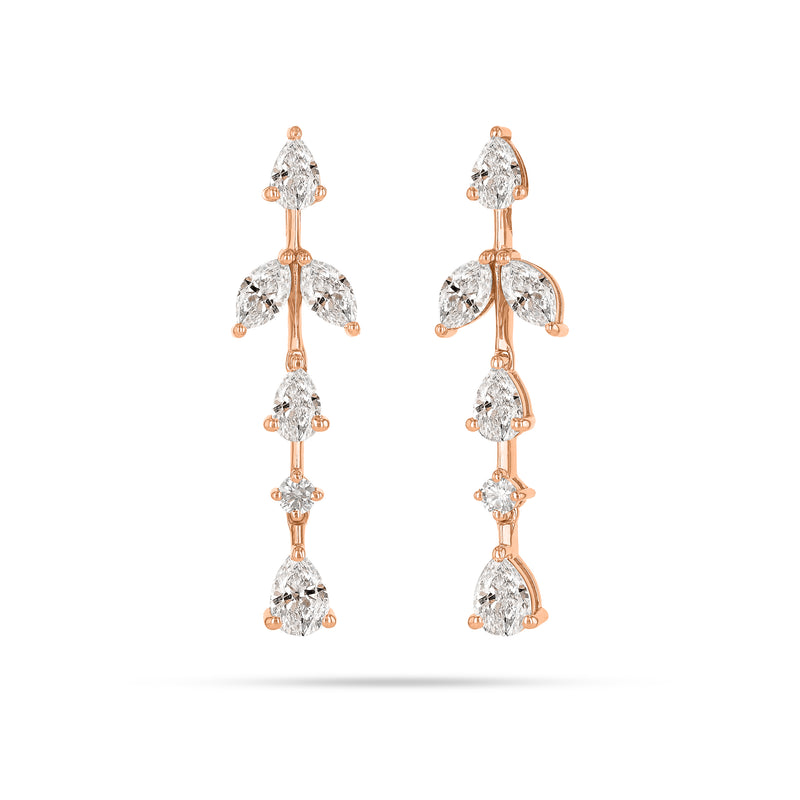 Drop Marquise and Pear Diamond Earrings