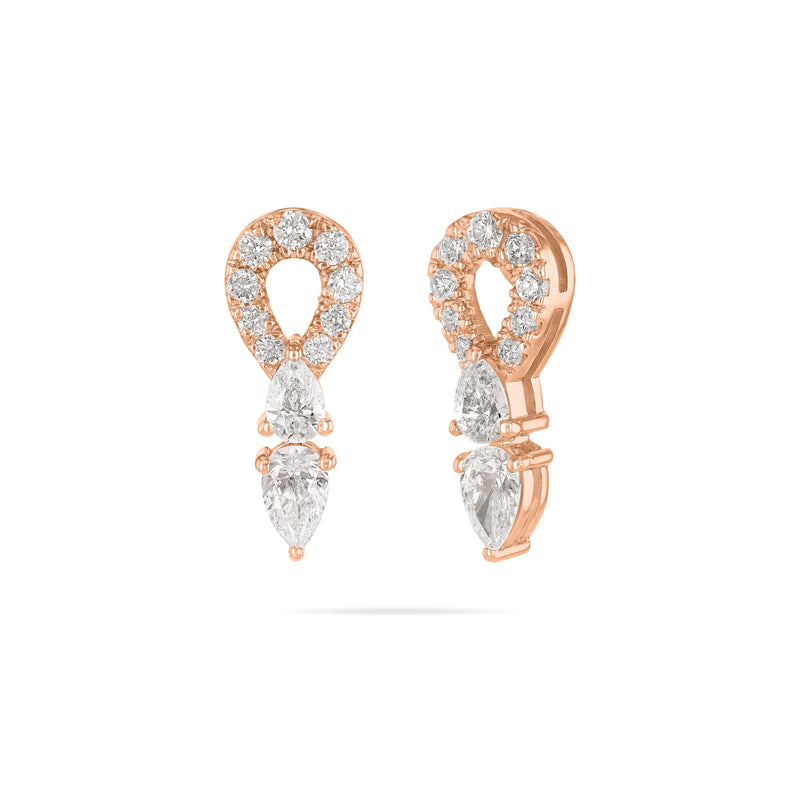 Pear-Shaped Drop Diamond Earrings