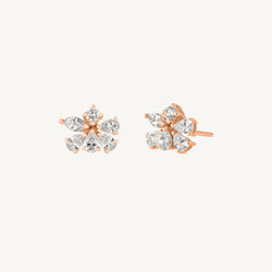 Cluster Stud Diamond Earrings