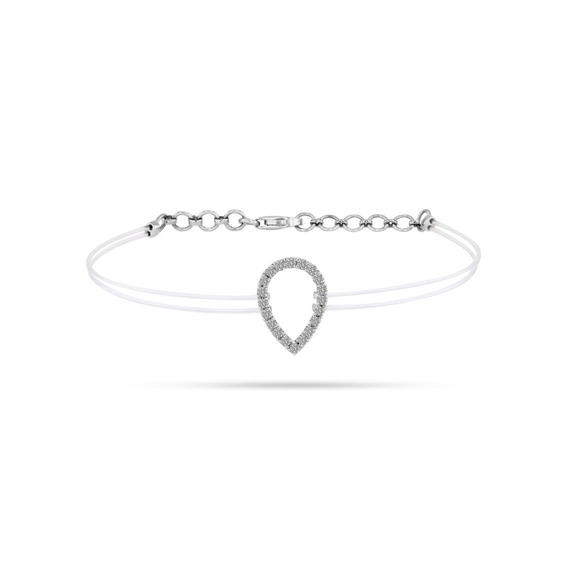 Floating Pear-Shaped Round Diamond Bracelet