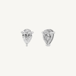 Solitaire Pear Diamond Stud Earrings