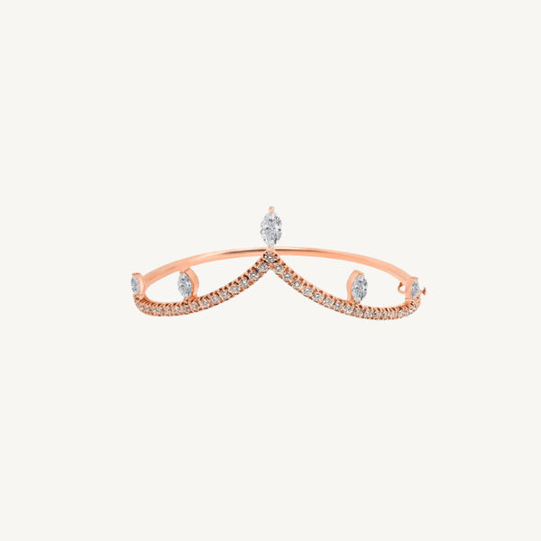 V Shaped Marquise Diamond Bangle