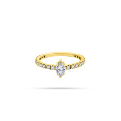 Marquise And Round Diamond Ring