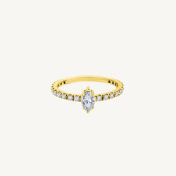 Marquise And Round Diamond Ring