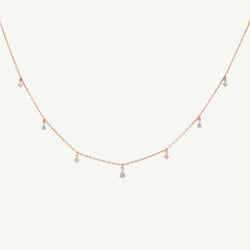 Graduating Mix Dangling Diamond Choker