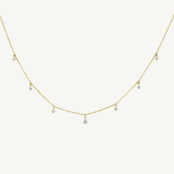 Graduating Mix Dangling Diamond Choker