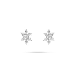 Cluster Pear, Marquise and Round Diamond Earrings