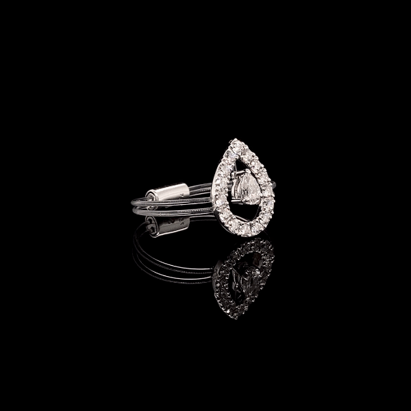Floating Pear Diamond Ring