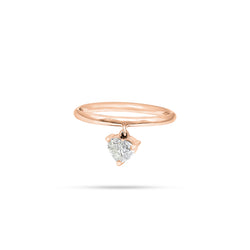 Dangling Heart-Shaped Diamond Ring