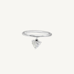 Dangling Heart-Shaped Diamond Ring