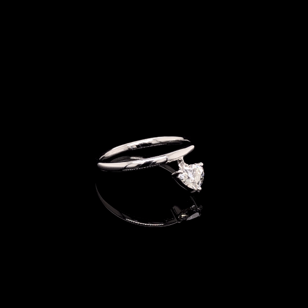 Dangling Heart-Shaped Diamond Ring