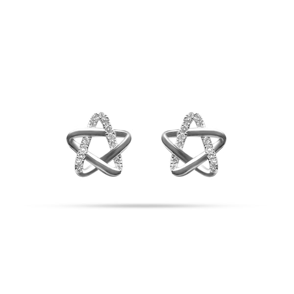 Star Round Diamond Stud Earrings