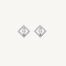 Marquise and Round Diamond Stud Earrings