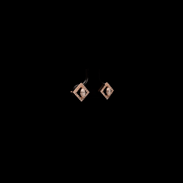 Marquise and Round Diamond Stud Earrings