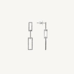 Double Link Drop Diamond Earrings