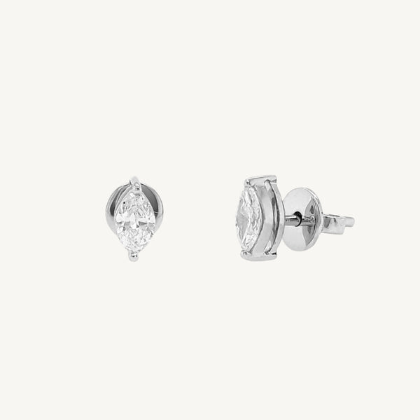 Solitaire Marquise Stud Earrings