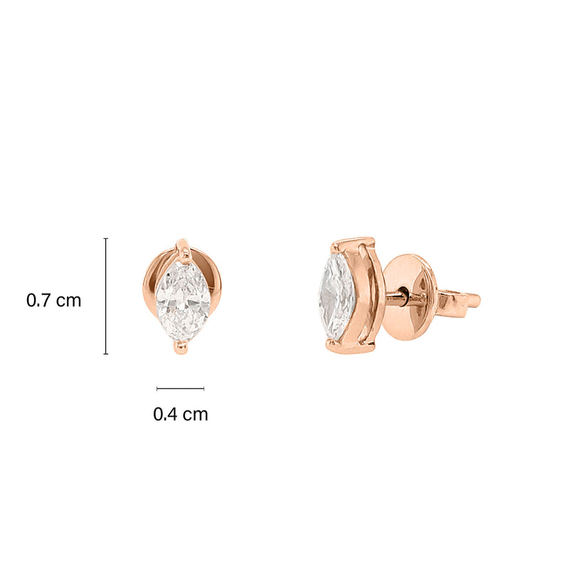 Solitaire Marquise Stud Earrings