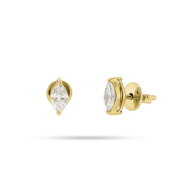Solitaire Marquise Stud Earrings