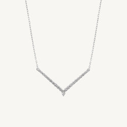 V-Shaped Pear and Round Diamond Pendant    