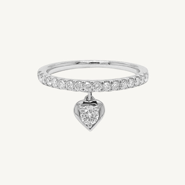 Solitaire Round Diamond Dangling Ring