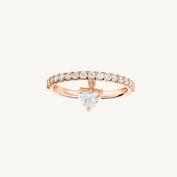 Dangling Heart Diamond Ring