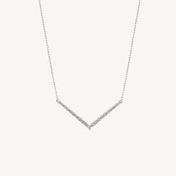 V Shaped Round Diamond Pendant