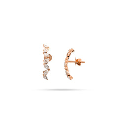 Zig Zag Arc Diamond Earrings