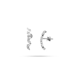 Zig Zag Arc Diamond Earrings