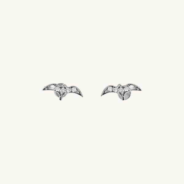 Bird Round Diamond Stud Earrings