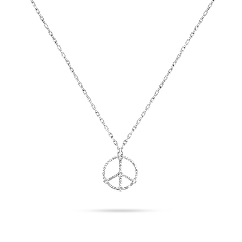 Peace Symbol Round Diamond Pendant
