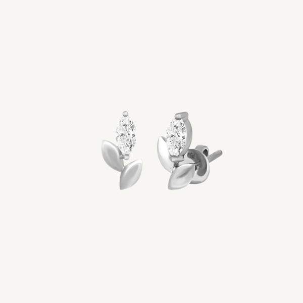 LEAF MARQUISE DIAMOND EARRINGS