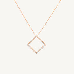 Square Round Diamond Pendant