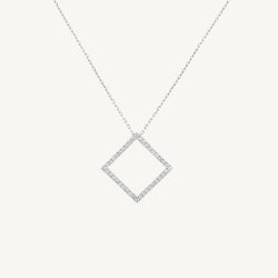 Square Round Diamond Pendant