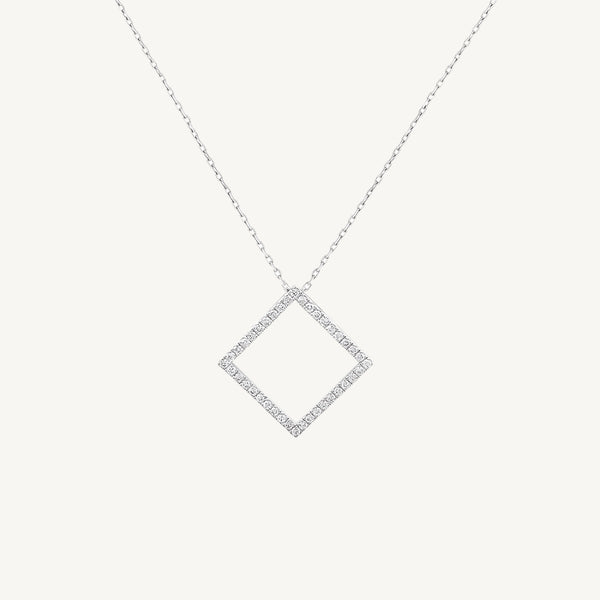 Square Round Diamond Pendant