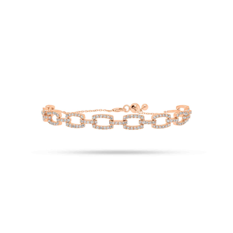 Dainty Round Diamond Link Bracelet