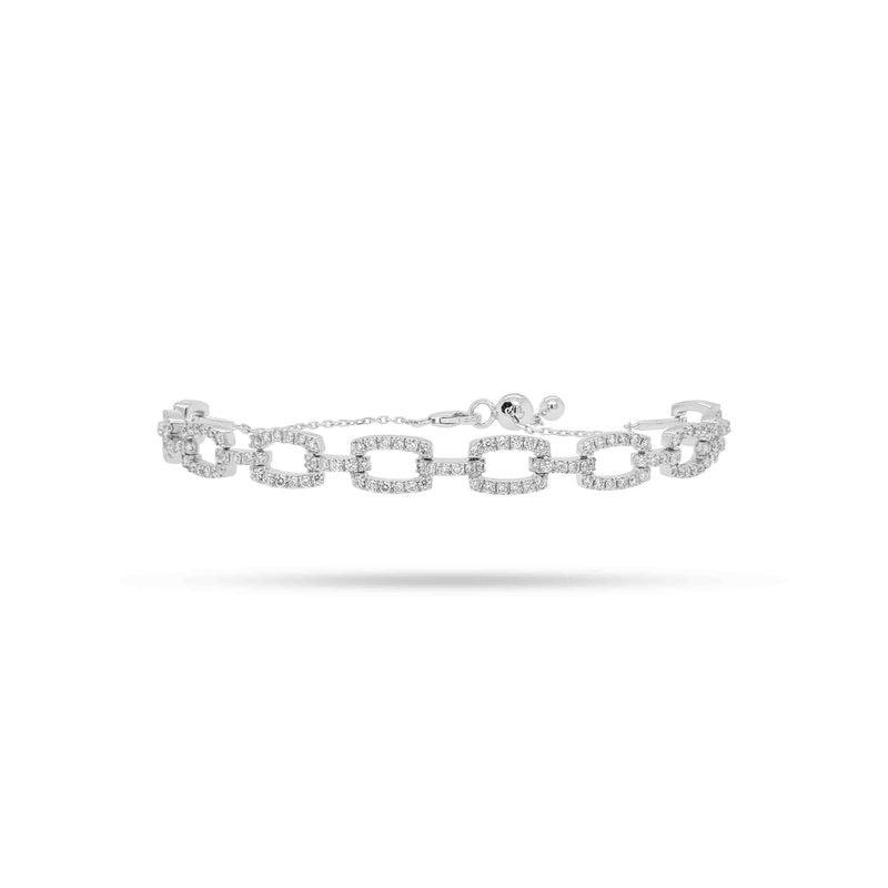 Dainty Round Diamond Link Bracelet