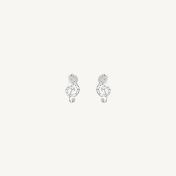 Music Note Round Diamond Earrings