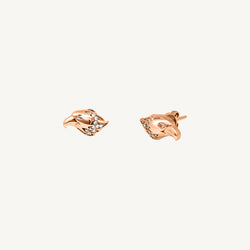 Eagle Face Round Diamond Earrings