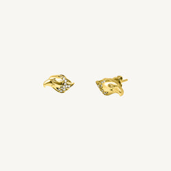 Eagle Face Round Diamond Earrings