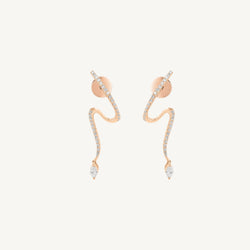 Snake Marquise Curve Diamond Earrings