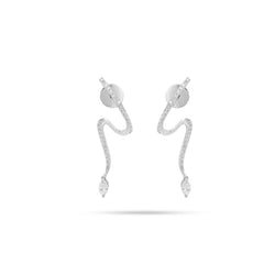 Snake Marquise Curve Diamond Earrings
