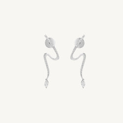 Snake Marquise Curve Diamond Earrings