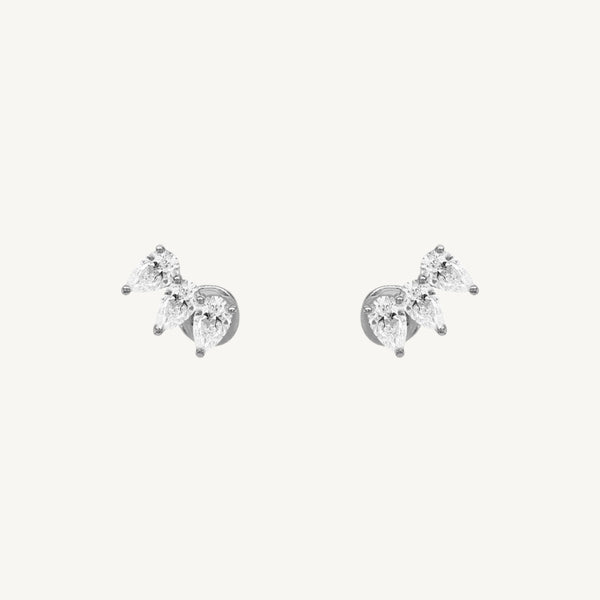 Arc Pear Diamond Earrings