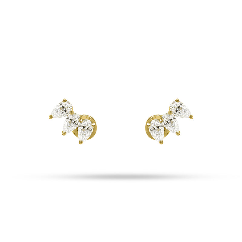 Arc Pear Diamond Earrings