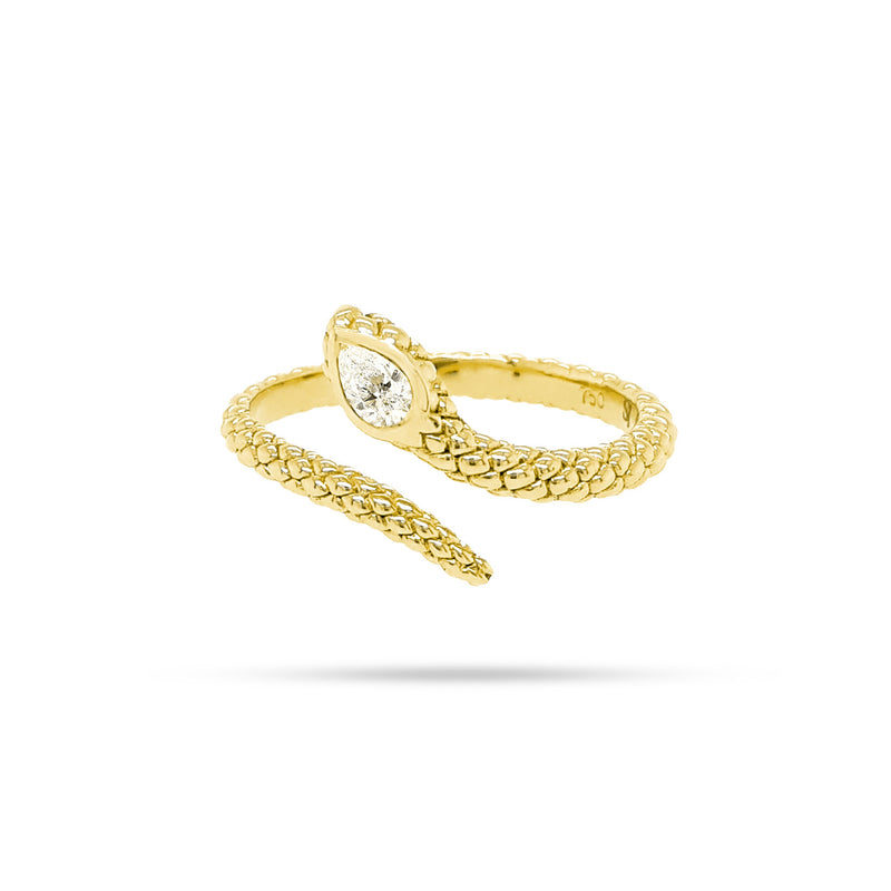 Victorian Pear Diamond 'Snake' Ring