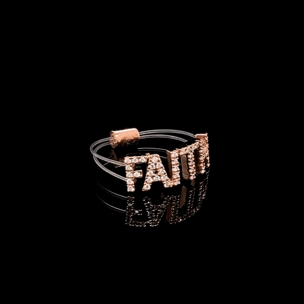 Floating 'FAITH' Diamond Ring