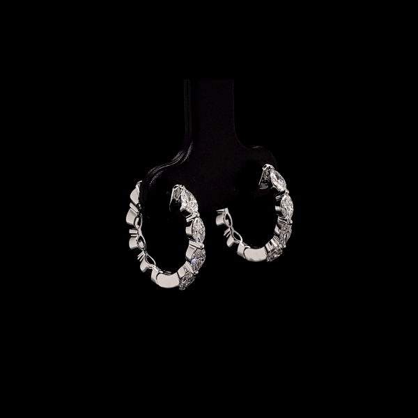 Hoop Marquise Diamond Earrings