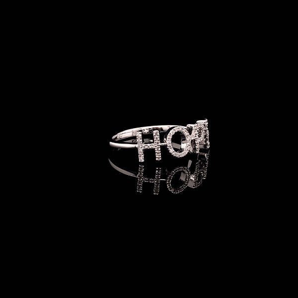 Personalized Four Letter Diamond Ring