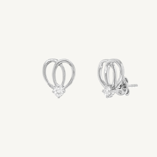 Bow Round Diamond Earrings